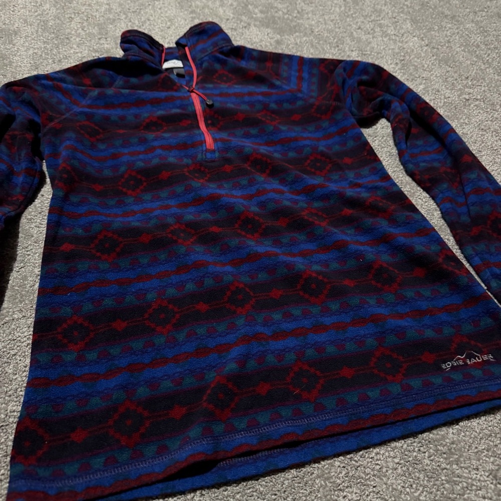 Eddie‎ Bauer women’s quarter zip fleece in southwestern design super soft small